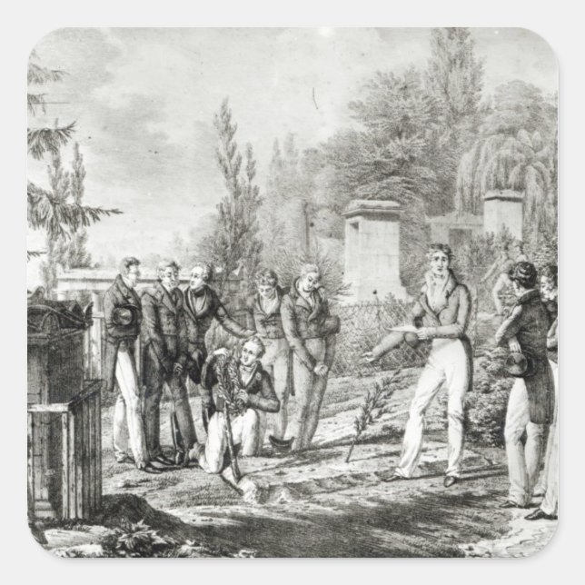 Pegatina Cuadrada Estudiantes de la politécnica ecológica (Anverso)