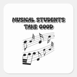 Pegatina Cuadrada Estudiantes Musicales