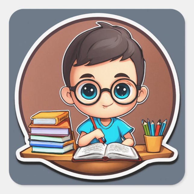 Pegatina Cuadrada Estudio Buddy (Anverso)