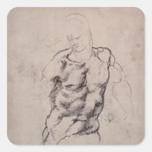 Pegatina Cuadrada Estudio de la figura 2