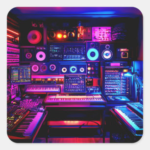 Pegatina Cuadrada Estudio de Música