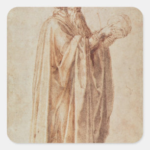 Pegatina Cuadrada Estudio de un hombre