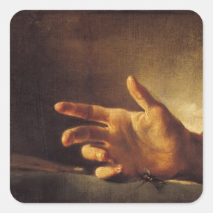 Pegatina Cuadrada Estudio de una mano