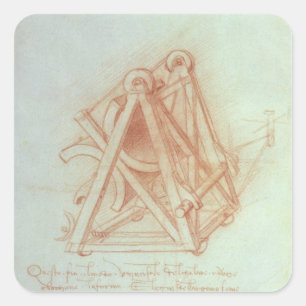 Pegatina Cuadrada Estudio del marco de madera con fundición