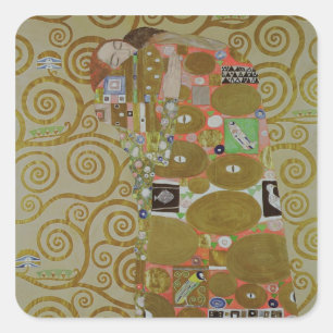 Pegatina Cuadrada Estudio para el cumplimiento, c.1905-09 (p/c y oro