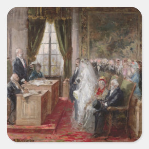 Pegatina Cuadrada Estudio para el matrimonio civil