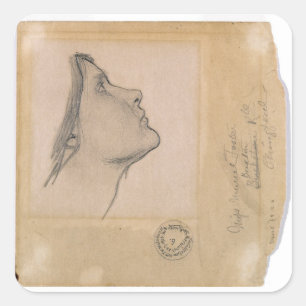 Pegatina Cuadrada Estudio para "Lamia", c.1904-05 (lápiz sobre papel