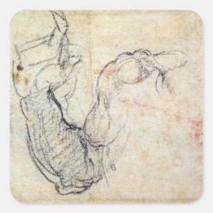 Pegatina Cuadrada Estudio preparatorio para el brazo de Cristo
