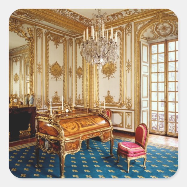 Pegatina Cuadrada Estudio privado de Luis XV, 1753-60 (Anverso)
