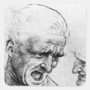 Pegatina Cuadrada Estudios para los jefes de dos soldados