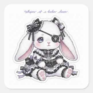 Pegatina Cuadrada Ethereal Gothic Rabbit - Sadness & Beauty Kawaii 