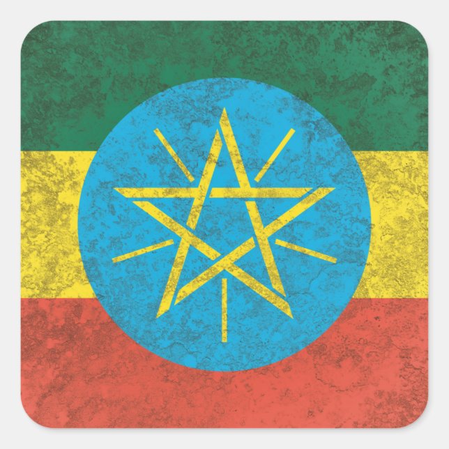 Pegatina Cuadrada Etiopía (Anverso)