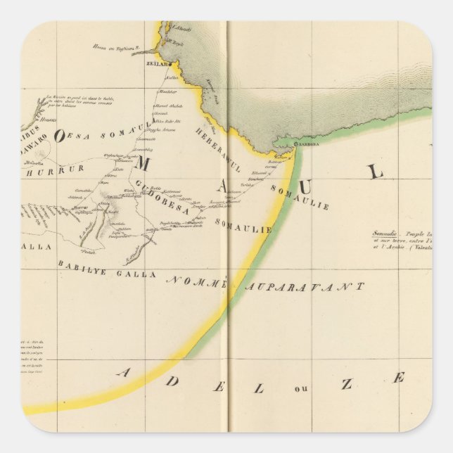 Pegatina Cuadrada Etiopía, Djibouti 33 (Anverso)