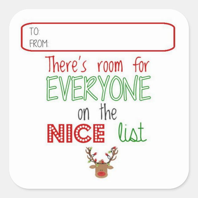 Pegatina Cuadrada Etiquetas Buddy Gift (Anverso)