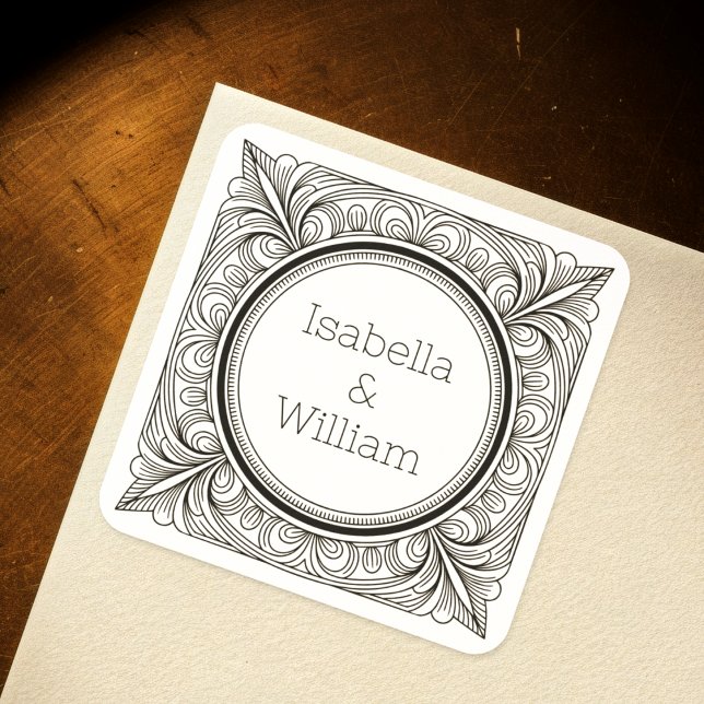 Pegatina Cuadrada Etiquetas con nombres de parejas inspiradas en Art (Subido por el creador)