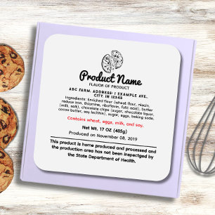 Pegatina Cuadrada Etiquetas cuadradas de la ley de alimentos de las 