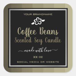 Pegatina Cuadrada Etiquetas de café para envasado profesional