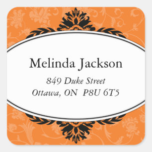 Pegatina Cuadrada Etiquetas de direcciones cuadradas clásicas