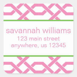 Pegatina Cuadrada Etiquetas de direcciones de devolución de cobertur