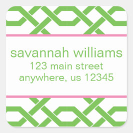 Pegatina Cuadrada Etiquetas de direcciones de devolución de cobertur