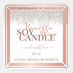 Pegatina Cuadrada Etiquetas de embalaje de productos blancos de lujo