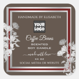 Pegatina Cuadrada Etiquetas de embalaje de productos de color marrón