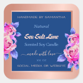 Pegatina Cuadrada Etiquetas de embalaje de productos de color oro y 