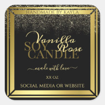 Etiquetas de embalaje de productos de lujo negras