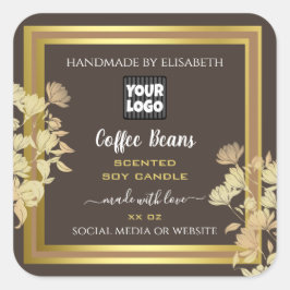 Pegatina Cuadrada Etiquetas de embalaje de productos de moda con log