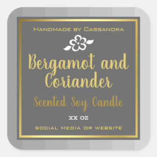 Pegatina Cuadrada Etiquetas de embalaje de productos de oro gris pla