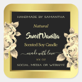 Pegatina Cuadrada Etiquetas de embalaje de productos florales de col