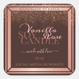 Pegatina Cuadrada Etiquetas de embalaje de productos marrones elegan