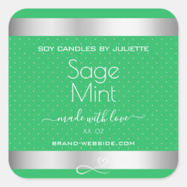 Pegatina Cuadrada Etiquetas de empaque de efecto Metalizado de plata