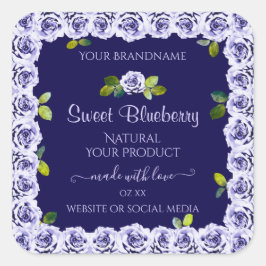 Pegatina Cuadrada Etiquetas de empaquetado de productos azul oscuro 