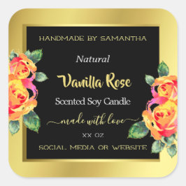 Pegatina Cuadrada Etiquetas de empaquetado de productos de color neg