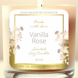 Pegatina Cuadrada Etiquetas de empaquetado de productos de flores bl