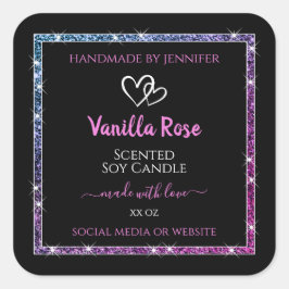 Pegatina Cuadrada Etiquetas de empaquetado de productos de Purpurina