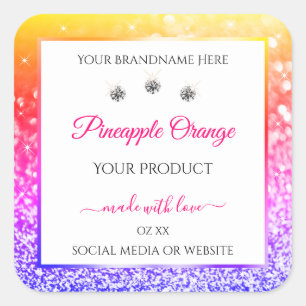 Pegatina Cuadrada Etiquetas de empaquetado de productos en blanco y 