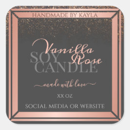 Pegatina Cuadrada Etiquetas de envasado de productos Boutique Gray &