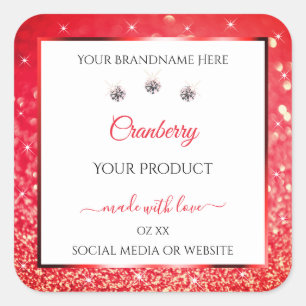 Pegatina Cuadrada Etiquetas de envasado de productos de las estrella