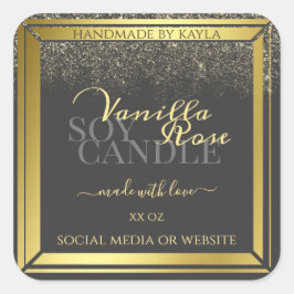 Pegatina Cuadrada Etiquetas de envasado de productos de lujo gris os