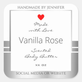 Pegatina Cuadrada Etiquetas de envasado de productos de novedad blan