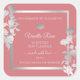 Pegatina Cuadrada Etiquetas de envasado de productos florales de pla