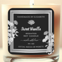 Etiquetas de envasado de productos florales en bla