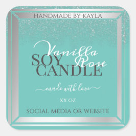 Pegatina Cuadrada Etiquetas de envasado de productos llamativas Verd