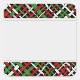 Pegatina Cuadrada Etiquetas de limpieza de burlap trenzadas gráficas