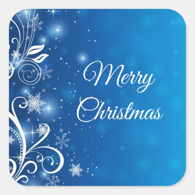 Pegatina Cuadrada Etiquetas de Navidad (Anverso)