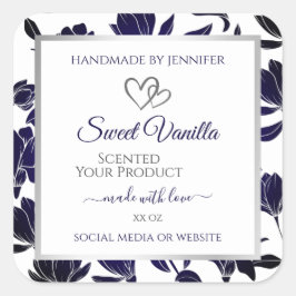 Pegatina Cuadrada Etiquetas de presentación de productos florales az