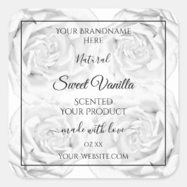 Pegatina Cuadrada Etiquetas de presentación de productos florales en