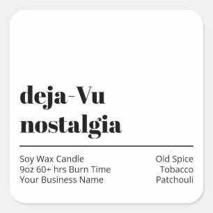 Pegatina Cuadrada Etiquetas de producto blancas de texto moderno